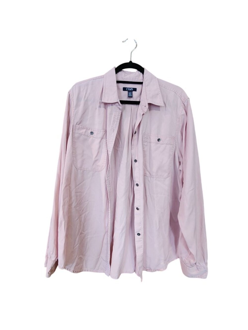 Chaps Plus Size Button Up Light Pink Long sleeved Top Womens Size 2X